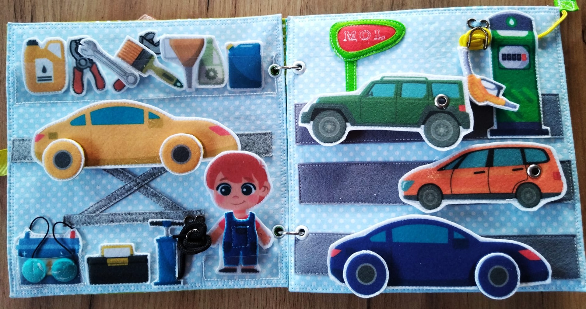 Quiet Book stránka PRO KLUKY